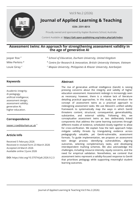 Cover: Assessment twins, JALT